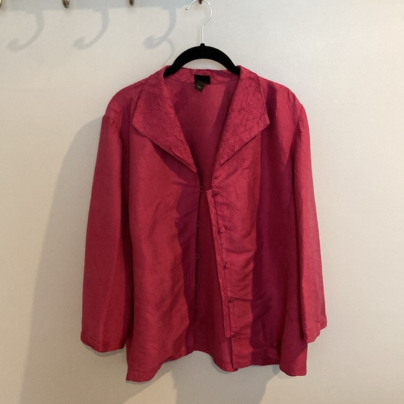 Eileen Fisher silk jacket 🩷 large - Picture 5 of 12